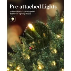 48 In. Large Pre-Lit Fir Artificial Christmas Wreath With 200 LED Lights, 540 PVC Branch Tips, Holiday Decorate 12 48 In. Large Pre-Lit Fir Artificial Christmas Wreath With 200 LED Lights, 540 PVC Branch Tips, Holiday Decorate -Christmas Decor Shop afaif christmas wreaths oc 57lscw 01 48 44 1000