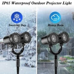 Dual-Head Christmas Snowflake Projector Light, IP65 Waterproof Christmas LED Projector Light Outside W/ 180° Rotation -Christmas Decor Shop afoxsos christmas light projectors hdsa11 3ot350 1f 1000