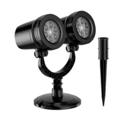 Dual-Head Christmas Snowflake Projector Light, IP65 Waterproof Christmas LED Projector Light Outside W/ 180° Rotation