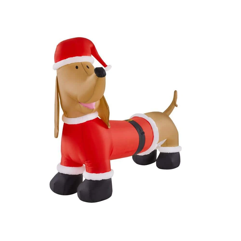 4 Ft Pre-Lit LED Dachshund With Santa Outfit Christmas Inflatable 5 4 Ft Pre-Lit LED Dachshund With Santa Outfit Christmas Inflatable - Image 3