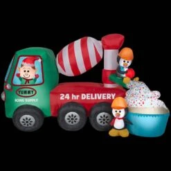 9 Ft. W Pre-lit Animated Cement Mixer Christmas Inflatable Airblown Scene