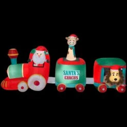12 Ft. W Inflatable Pre-Lit Plush Santa In Circus Train -Christmas Decor Shop airblown christmas inflatables g 14946 c3 1000