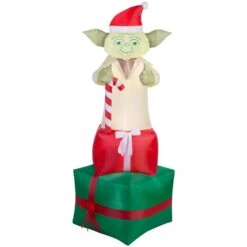 6 Ft. Inflatable Yoda On Presents Star Wars Christmas
