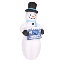 7 Ft. Inflatable Electronic Countdown Sign With Snowman