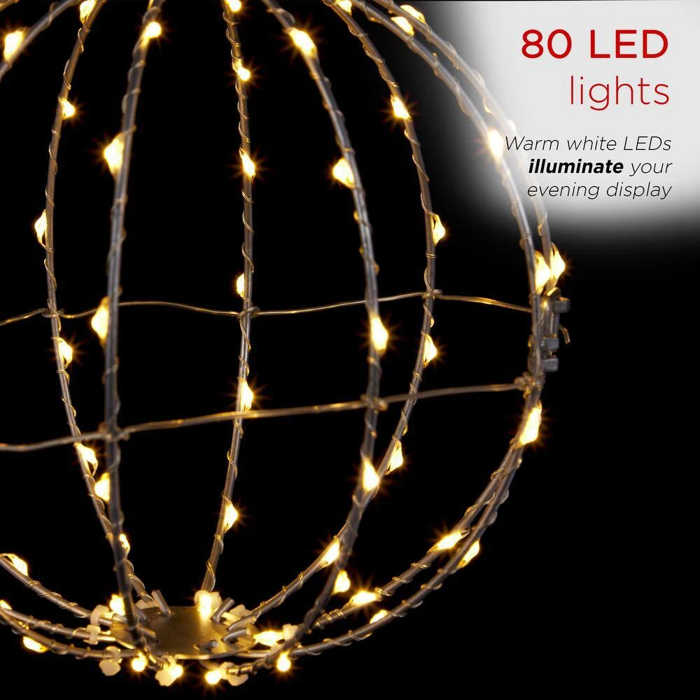 Alpine 3-Piece Foldable Metal Sphere Ornaments 7 Alpine 3-Piece Foldable Metal Sphere Ornaments - Image 5