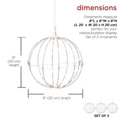 Alpine 3-Piece Foldable Metal Sphere Ornaments 14 Alpine 3-Piece Foldable Metal Sphere Ornaments -Christmas Decor Shop alpine christmas ornament sets bst169s ww 3 40 1000