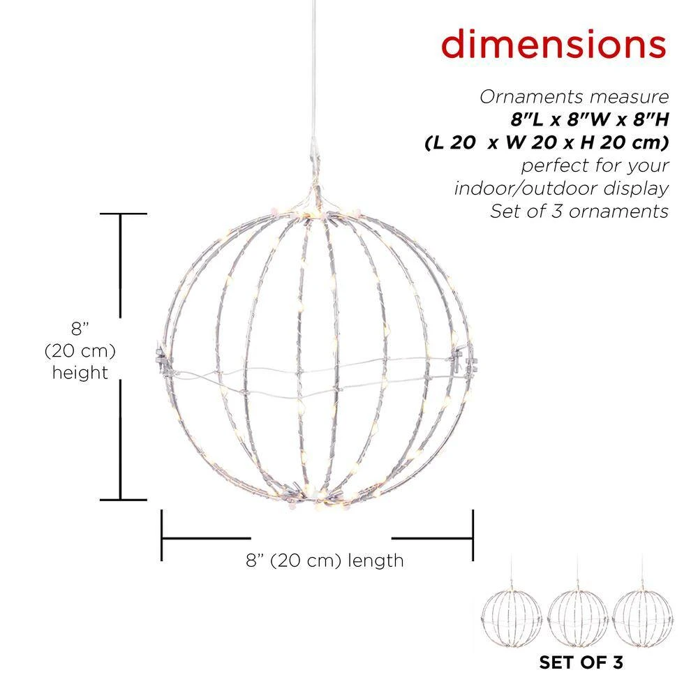 Alpine 3-Piece Foldable Metal Sphere Ornaments 5 Alpine 3-Piece Foldable Metal Sphere Ornaments - Image 3