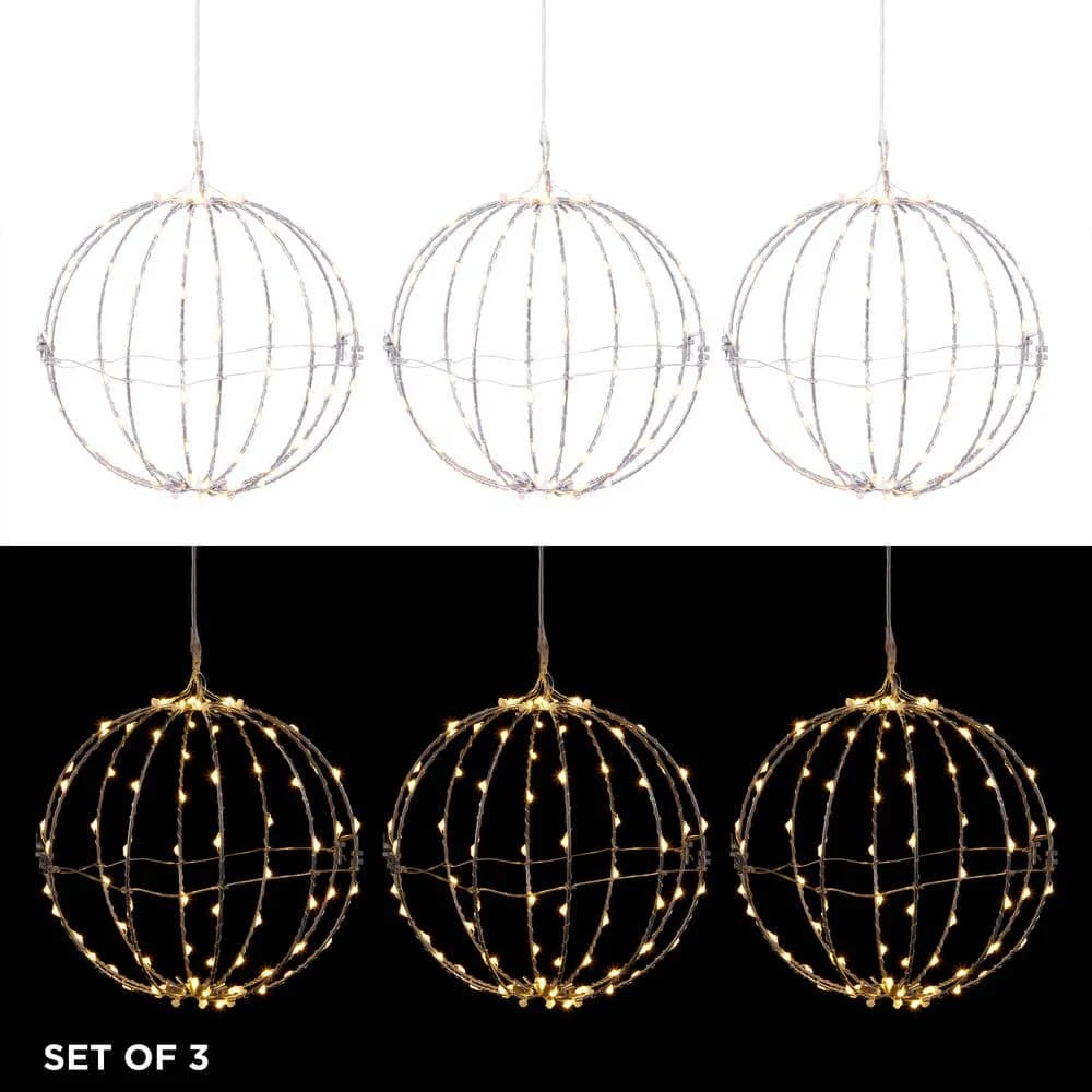 Alpine 3-Piece Foldable Metal Sphere Ornaments 3 Alpine 3-Piece Foldable Metal Sphere Ornaments