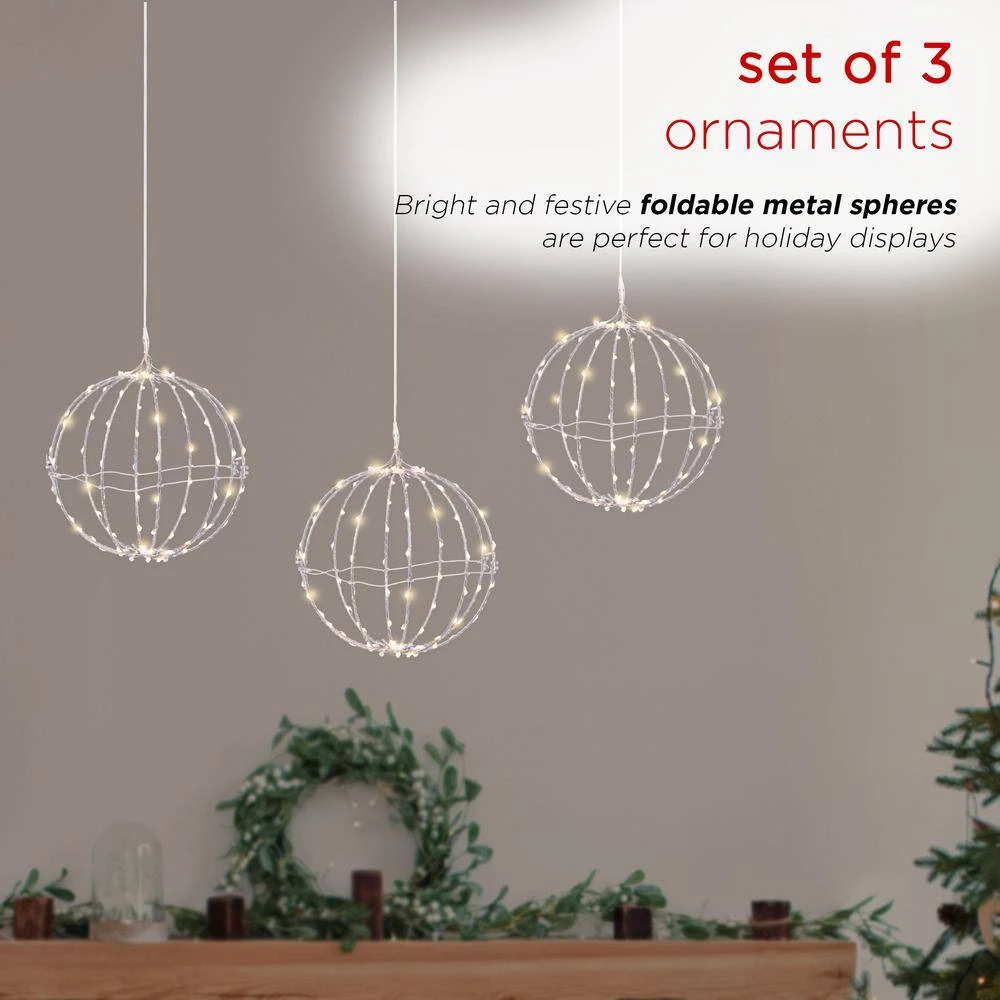 Alpine 3-Piece Foldable Metal Sphere Ornaments 6 Alpine 3-Piece Foldable Metal Sphere Ornaments - Image 4