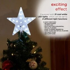 Alpine Flashing Star Tree Topper With Cool White LED Lights -Christmas Decor Shop alpine christmas tree toppers cor173wt tm 1d 1000