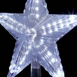 Alpine Flashing Star Tree Topper With Cool White LED Lights -Christmas Decor Shop alpine christmas tree toppers cor173wt tm 1f 1000