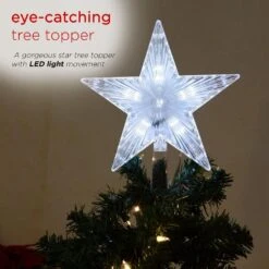 Alpine Flashing Star Tree Topper With Cool White LED Lights -Christmas Decor Shop alpine christmas tree toppers cor173wt tm a0 1000