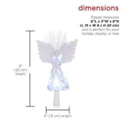 Alpine 8 In. Tall Angel Tree Topper With Fiber Optic Wings And LED Light -Christmas Decor Shop alpine christmas tree toppers rgg501wt tm 40 1000