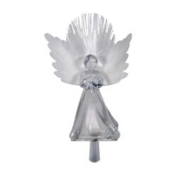 Alpine 8 In. Tall Angel Tree Topper With Fiber Optic Wings And LED Light