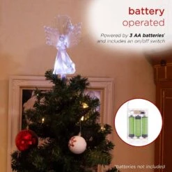 Alpine 8 In. Tall Angel Tree Topper With Fiber Optic Wings And LED Light -Christmas Decor Shop alpine christmas tree toppers rgg501wt tm 66 1000