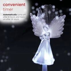 Alpine 8 In. Tall Angel Tree Topper With Fiber Optic Wings And LED Light -Christmas Decor Shop alpine christmas tree toppers rgg501wt tm 77 1000