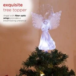Alpine 8 In. Tall Angel Tree Topper With Fiber Optic Wings And LED Light -Christmas Decor Shop alpine christmas tree toppers rgg501wt tm a0 1000