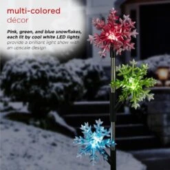 Alpine Holiday Decor Acrylic 3-Tier Snowflake Stakes With Solar Powered LED Lights, 2-Pack 16 Alpine Holiday Decor Acrylic 3-Tier Snowflake Stakes With Solar Powered LED Lights, 2-Pack -Christmas Decor Shop alpine christmas yard decorations rgg570slr 2 1d 1000