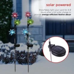 Alpine Holiday Decor Acrylic 3-Tier Snowflake Stakes With Solar Powered LED Lights, 2-Pack 17 Alpine Holiday Decor Acrylic 3-Tier Snowflake Stakes With Solar Powered LED Lights, 2-Pack -Christmas Decor Shop alpine christmas yard decorations rgg570slr 2 66 1000
