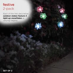 Alpine Holiday Decor Acrylic 3-Tier Snowflake Stakes With Solar Powered LED Lights, 2-Pack 15 Alpine Holiday Decor Acrylic 3-Tier Snowflake Stakes With Solar Powered LED Lights, 2-Pack -Christmas Decor Shop alpine christmas yard decorations rgg570slr 2 a0 1000