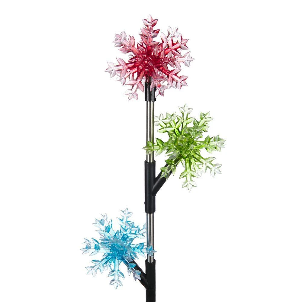 Alpine Holiday Decor Acrylic 3-Tier Snowflake Stakes With Solar Powered LED Lights, 2-Pack 10 Alpine Holiday Decor Acrylic 3-Tier Snowflake Stakes With Solar Powered LED Lights, 2-Pack - Image 8