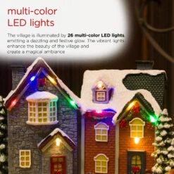 Animated Children Playing In Christmas Village With LED Light -Christmas Decor Shop alpine corporation christmas centerpieces wcc226mc 76 1000
