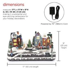 Animated Children Playing In Christmas Village With LED Light -Christmas Decor Shop alpine corporation christmas centerpieces wcc226mc fa 1000