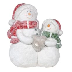 15 In. Tall Snow Friends Winter Snowman Family Statue