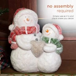 15 In. Tall Snow Friends Winter Snowman Family Statue 20 15 In. Tall Snow Friends Winter Snowman Family Statue -Christmas Decor Shop alpine corporation christmas figurines qwr908 77 1000