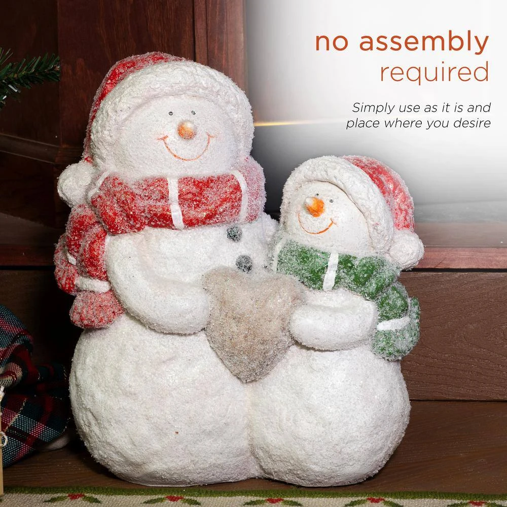15 In. Tall Snow Friends Winter Snowman Family Statue 9 15 In. Tall Snow Friends Winter Snowman Family Statue - Image 7