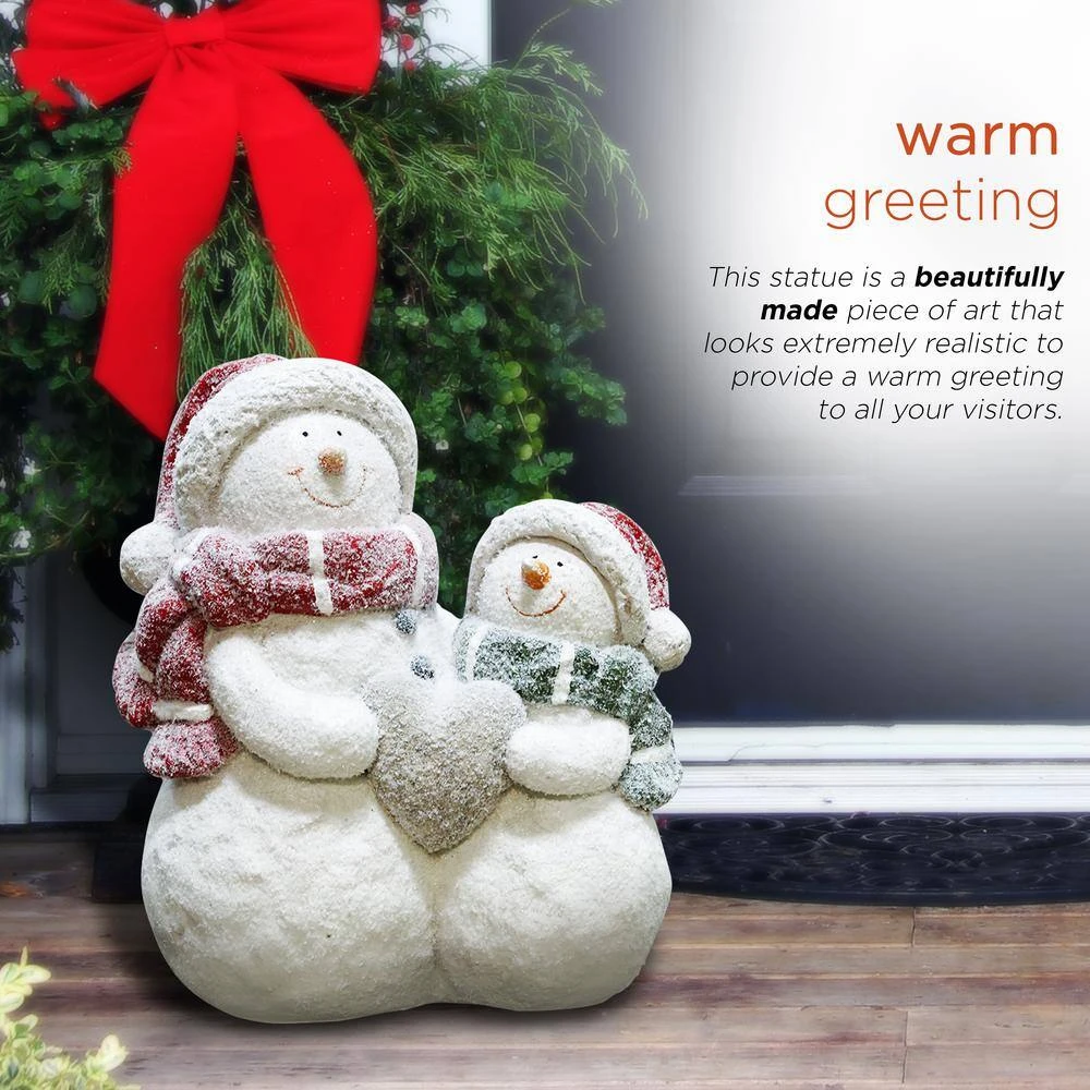 15 In. Tall Snow Friends Winter Snowman Family Statue 6 15 In. Tall Snow Friends Winter Snowman Family Statue - Image 4