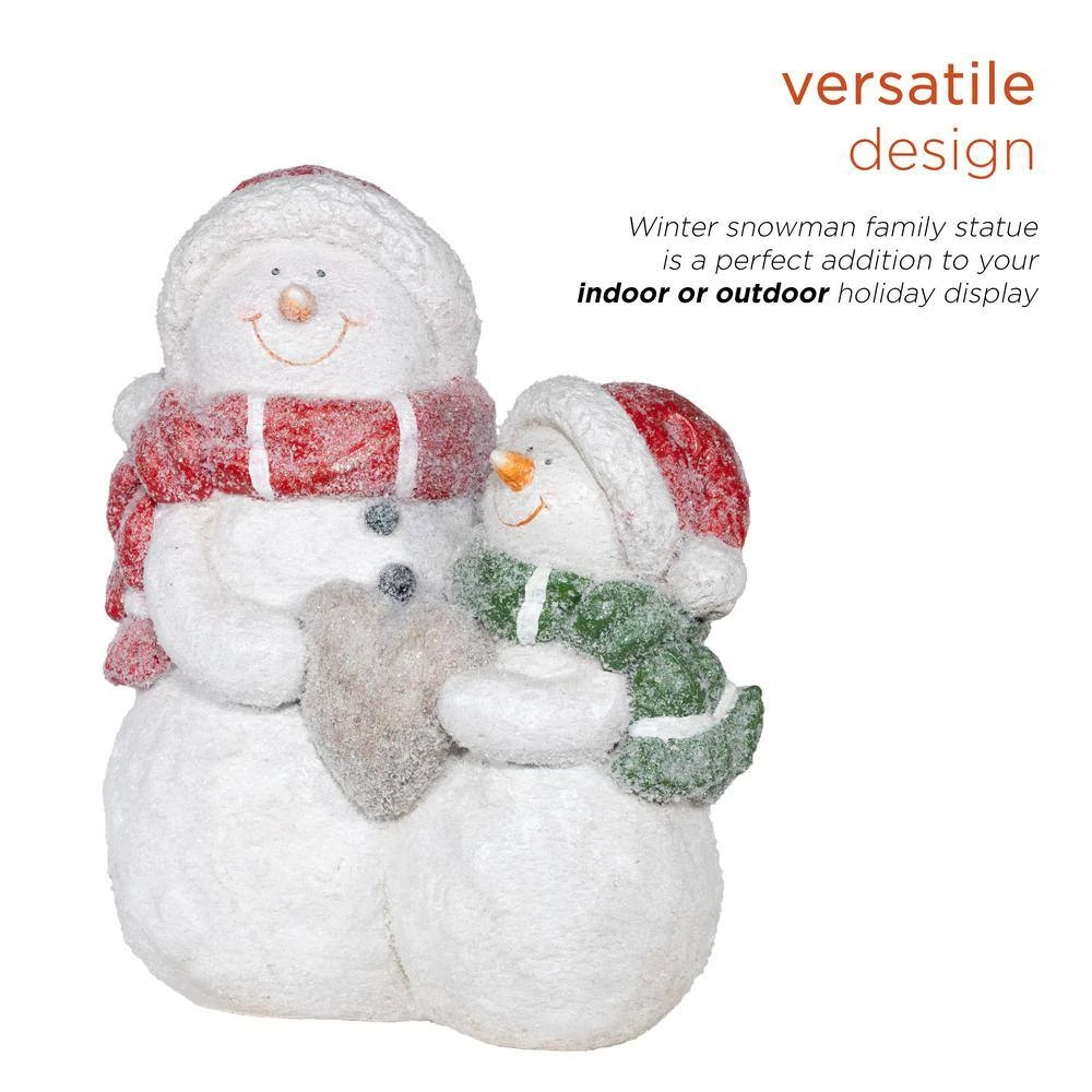 15 In. Tall Snow Friends Winter Snowman Family Statue 10 15 In. Tall Snow Friends Winter Snowman Family Statue - Image 8