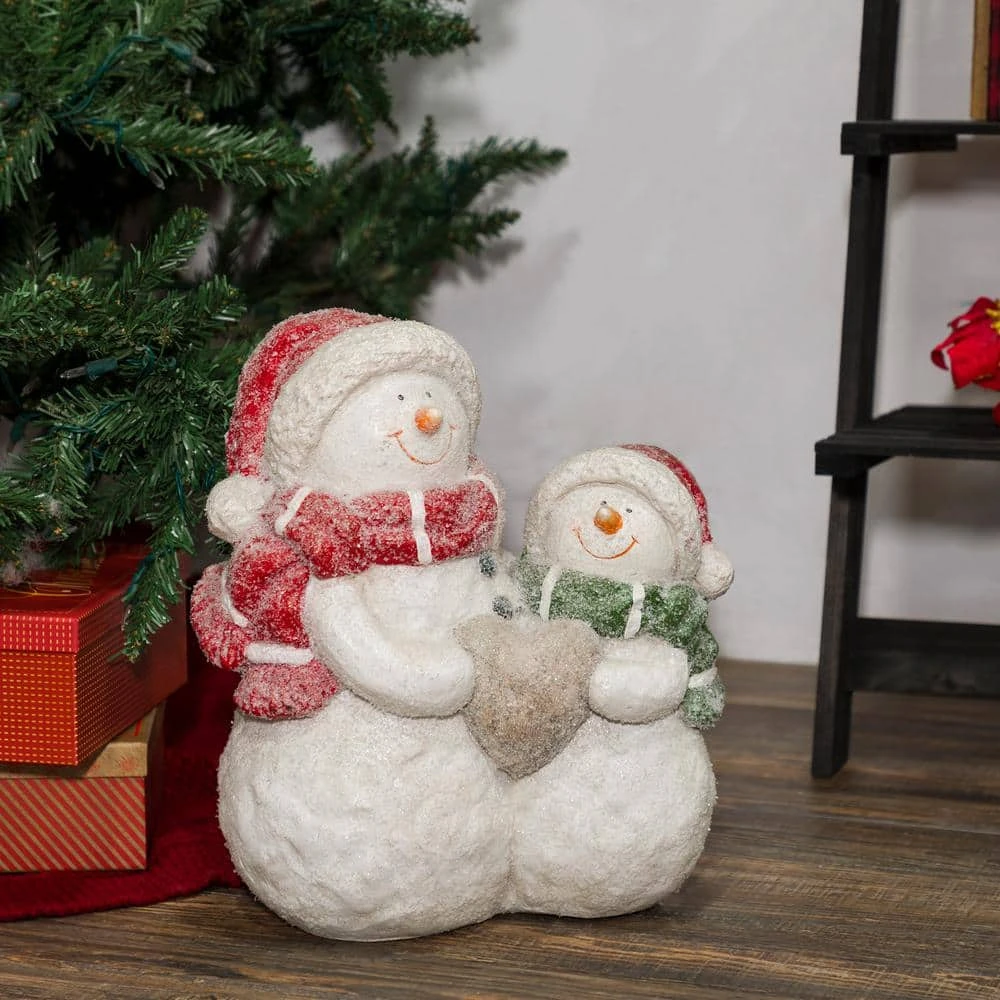 15 In. Tall Snow Friends Winter Snowman Family Statue 4 15 In. Tall Snow Friends Winter Snowman Family Statue - Image 2