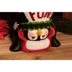 12 In. Snowday Penguin Statue With LED Lights And Timer -Christmas Decor Shop alpine corporation christmas figurines zen508xs tm 4f 1000