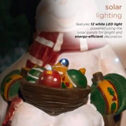 24 In. Tall Solar Snowman In Sleigh With LED Lights, Outdoor Festive Holiday Decor For Garden, Porch, Lawn 16 24 In. Tall Solar Snowman In Sleigh With LED Lights, Outdoor Festive Holiday Decor For Garden, Porch, Lawn -Christmas Decor Shop alpine corporation christmas novelty lights zen260slr s tm 1d 1000