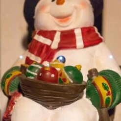 24 In. Tall Solar Snowman In Sleigh With LED Lights, Outdoor Festive Holiday Decor For Garden, Porch, Lawn 20 24 In. Tall Solar Snowman In Sleigh With LED Lights, Outdoor Festive Holiday Decor For Garden, Porch, Lawn -Christmas Decor Shop alpine corporation christmas novelty lights zen260slr s tm 4f 1000