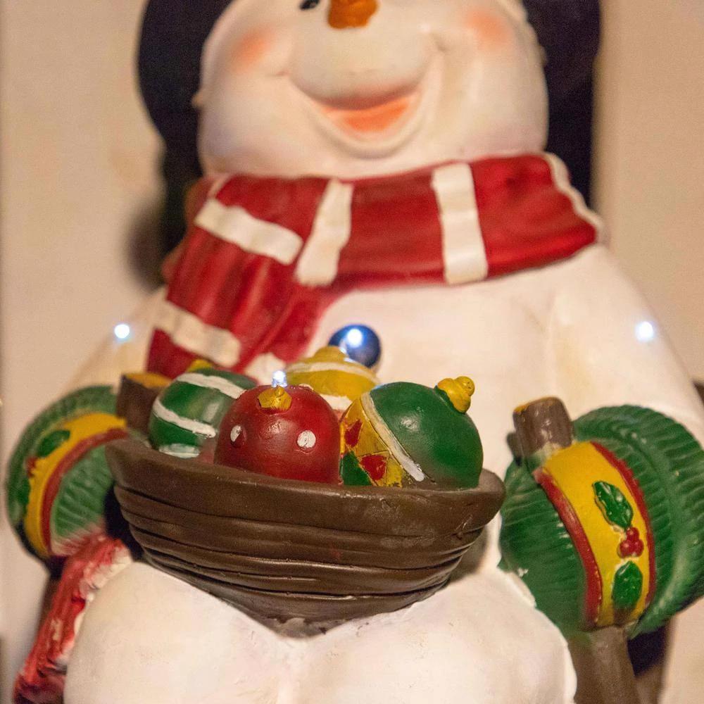 24 In. Tall Solar Snowman In Sleigh With LED Lights, Outdoor Festive Holiday Decor For Garden, Porch, Lawn 11 24 In. Tall Solar Snowman In Sleigh With LED Lights, Outdoor Festive Holiday Decor For Garden, Porch, Lawn - Image 9