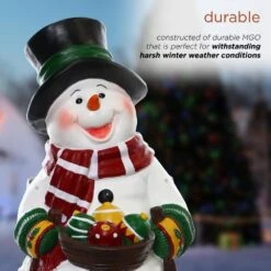 24 In. Tall Solar Snowman In Sleigh With LED Lights, Outdoor Festive Holiday Decor For Garden, Porch, Lawn 18 24 In. Tall Solar Snowman In Sleigh With LED Lights, Outdoor Festive Holiday Decor For Garden, Porch, Lawn -Christmas Decor Shop alpine corporation christmas novelty lights zen260slr s tm 77 1000