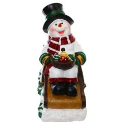 24 In. Tall Solar Snowman In Sleigh With LED Lights, Outdoor Festive Holiday Decor For Garden, Porch, Lawn 19 24 In. Tall Solar Snowman In Sleigh With LED Lights, Outdoor Festive Holiday Decor For Garden, Porch, Lawn -Christmas Decor Shop alpine corporation christmas novelty lights zen260slr s tm c3 1000