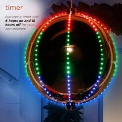 13 In. Tall Multi-Color LED Lights Alpine Hanging Christmas Ball Ornament, Silver 16 13 In. Tall Multi-Color LED Lights Alpine Hanging Christmas Ball Ornament, Silver -Christmas Decor Shop alpine corporation christmas ornaments cor124l sl 1d 1000