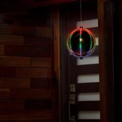 13 In. Tall Multi-Color LED Lights Alpine Hanging Christmas Ball Ornament, Silver 21 13 In. Tall Multi-Color LED Lights Alpine Hanging Christmas Ball Ornament, Silver -Christmas Decor Shop alpine corporation christmas ornaments cor124l sl 1f 1000