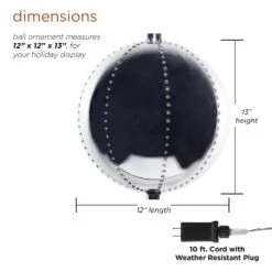 13 In. Tall Multi-Color LED Lights Alpine Hanging Christmas Ball Ornament, Silver 14 13 In. Tall Multi-Color LED Lights Alpine Hanging Christmas Ball Ornament, Silver -Christmas Decor Shop alpine corporation christmas ornaments cor124l sl 40 1000