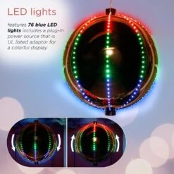 13 In. Tall Multi-Color LED Lights Alpine Hanging Christmas Ball Ornament, Silver 17 13 In. Tall Multi-Color LED Lights Alpine Hanging Christmas Ball Ornament, Silver -Christmas Decor Shop alpine corporation christmas ornaments cor124l sl 66 1000