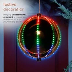 13 In. Tall Multi-Color LED Lights Alpine Hanging Christmas Ball Ornament, Silver 15 13 In. Tall Multi-Color LED Lights Alpine Hanging Christmas Ball Ornament, Silver -Christmas Decor Shop alpine corporation christmas ornaments cor124l sl a0 1000