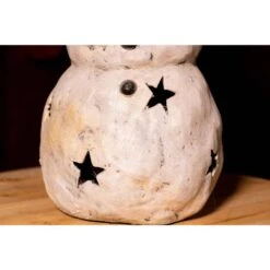 22 In. Christmas Snowman Statuary With Black Stars 10 22 In. Christmas Snowman Statuary With Black Stars -Christmas Decor Shop alpine corporation christmas yard decorations mcc302 4f 1000