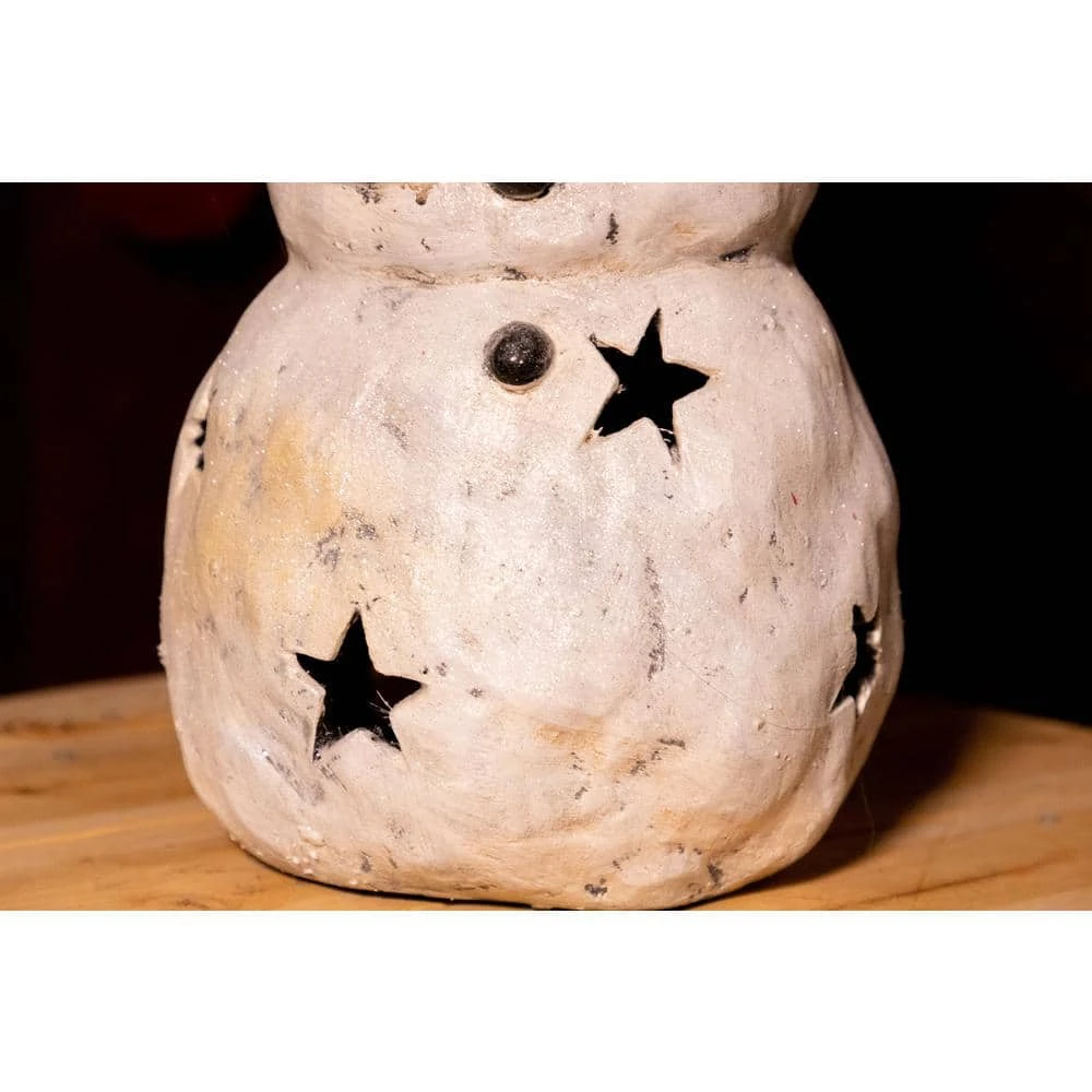 22 In. Christmas Snowman Statuary With Black Stars 5 22 In. Christmas Snowman Statuary With Black Stars - Image 3