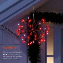 10 In. Tall Christmas Twig Snowflake Ornament With LED Lights, Red 19 10 In. Tall Christmas Twig Snowflake Ornament With LED Lights, Red -Christmas Decor Shop alpine corporation single christmas ornaments crd100s rd 1d 1000