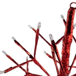 10 In. Tall Christmas Twig Snowflake Ornament With LED Lights, Red 23 10 In. Tall Christmas Twig Snowflake Ornament With LED Lights, Red -Christmas Decor Shop alpine corporation single christmas ornaments crd100s rd 4f 1000