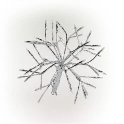 10 In. Tall Christmas Snowflake Silver Ornament With White LED Lights -Christmas Decor Shop alpine corporation single christmas ornaments crd100s wt 44 1000