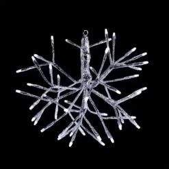 10 In. Tall Christmas Snowflake Silver Ornament With White LED Lights -Christmas Decor Shop alpine corporation single christmas ornaments crd100s wt c3 1000